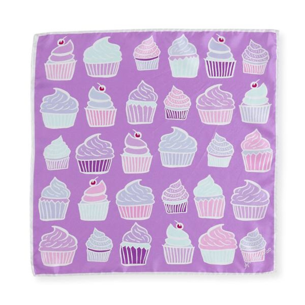 NEW Anna Coroneo Lilac 💜 Cupcakes 🧁 Silk Scarf🧣